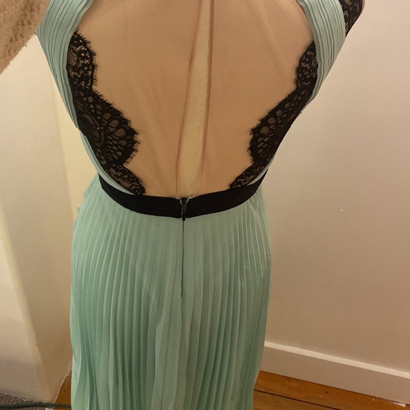BCBG Ariane Pleated Dress with Eyelash Lace - Picture 3 of 7